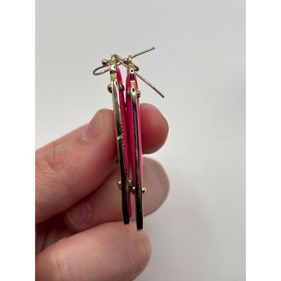 Kendra Scott Pink Drop Earrings Gold Plated Teardrop Shape - Picture 3 of 5